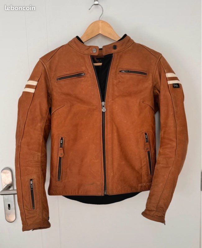 Blouson de moto en cuir pour Femme Segura Lady Rétro Funky (look