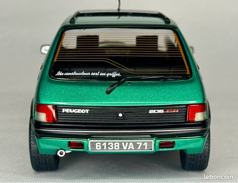Voiture Miniature Peugeot 205 GTi Griffe Avec Toit Ouvrant 1991 Vert 1