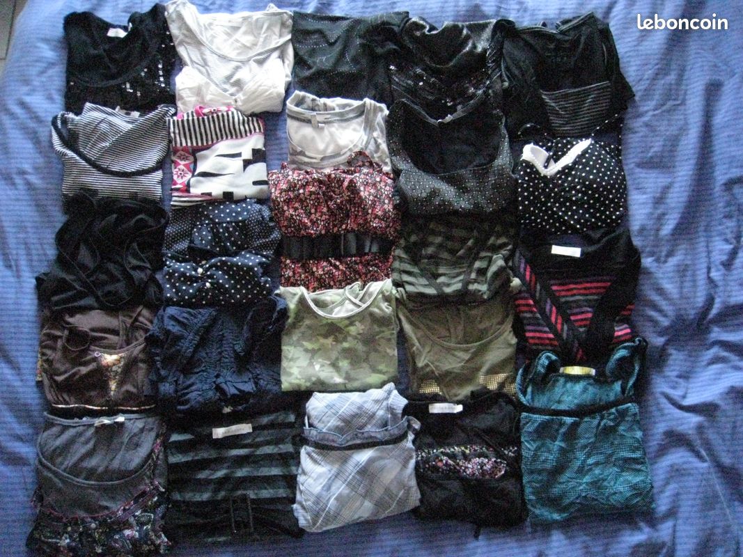 GROS LOT 24 vêtements femme taille L XL T3 T4 40/42 42/44 marque
