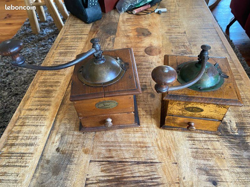 2 anciens moulins à café Peugeot Frères – Valentigney – lion Peugeot – bois vintage (image 3)