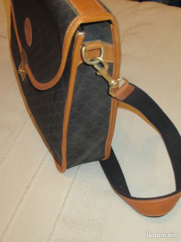 Porte-documents/serviette Longchamp, toile enduite et cuir, vintage (image 9)