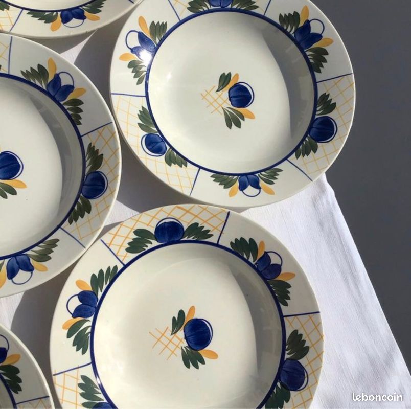 8 assiettes creuses de Gien, modèle « Gérard » (image 5)