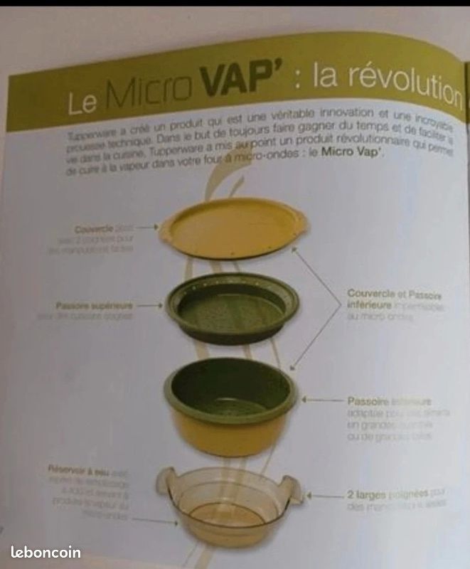 Micro Vap' Tupperware – Cuiseur Vapeur Pour Micro-ondes (vert, Occasion)