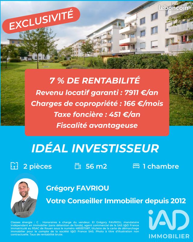 Appartement 2 pièces 56 m² (image 1)