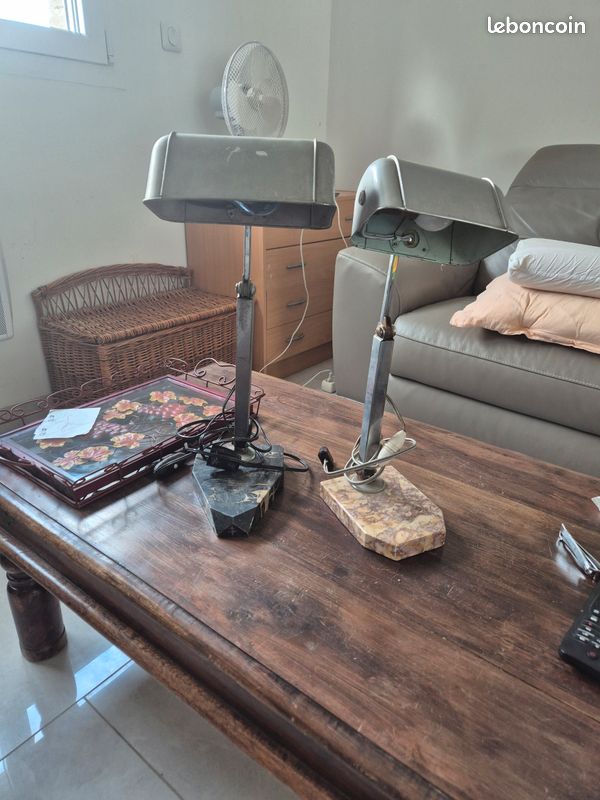 2 lampes anciennes marbre (image 1)