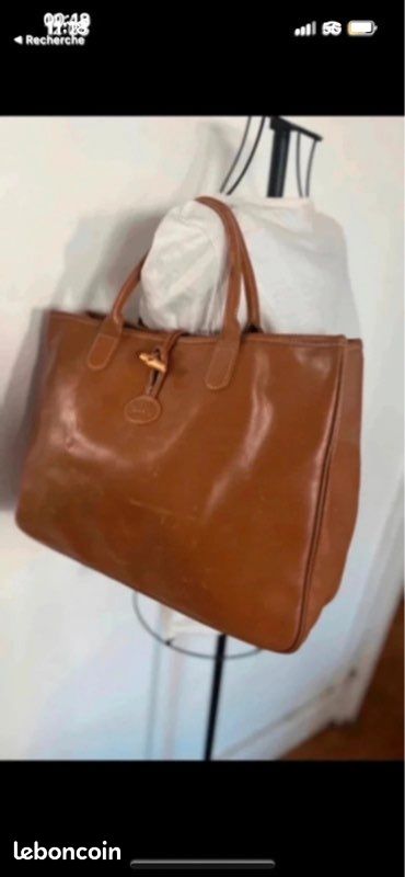 Longchamp sac à main Roseau cuir luxe bon état d'occasion