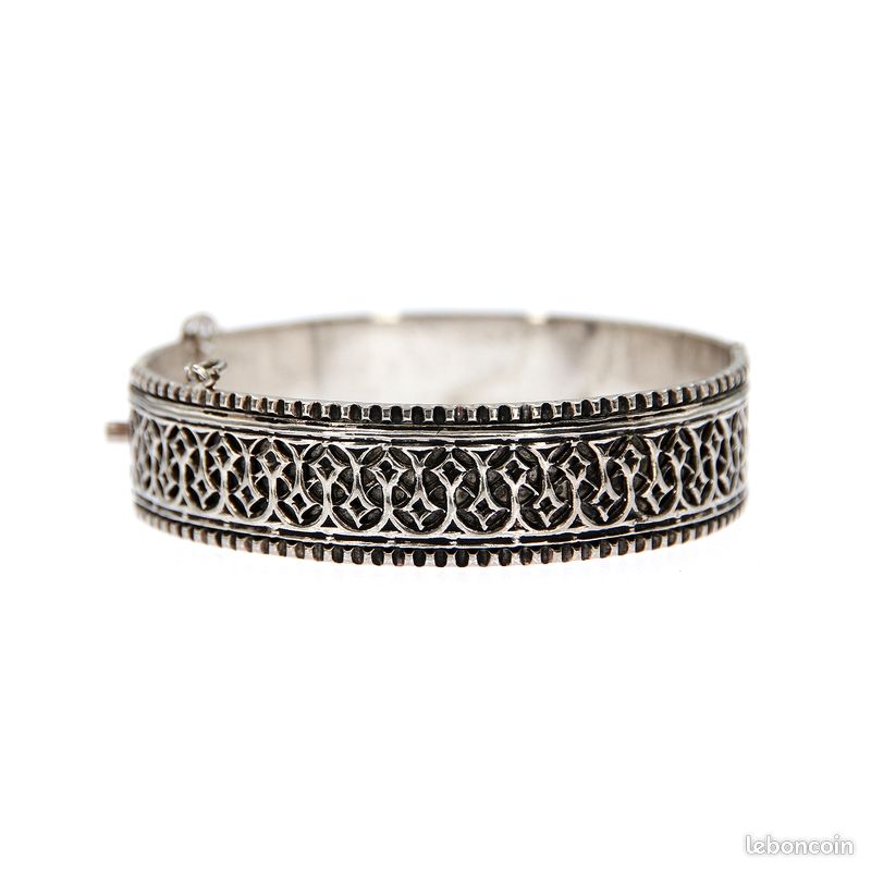 Bracelet jonc Touareg en Argent Motif Croix d'Agadez | Vintage Années 1970 à 1990 (image 8)