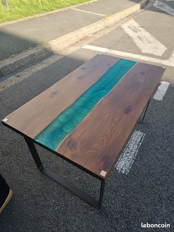Table basse bois/epoxy 100cm*56cm (image 1)