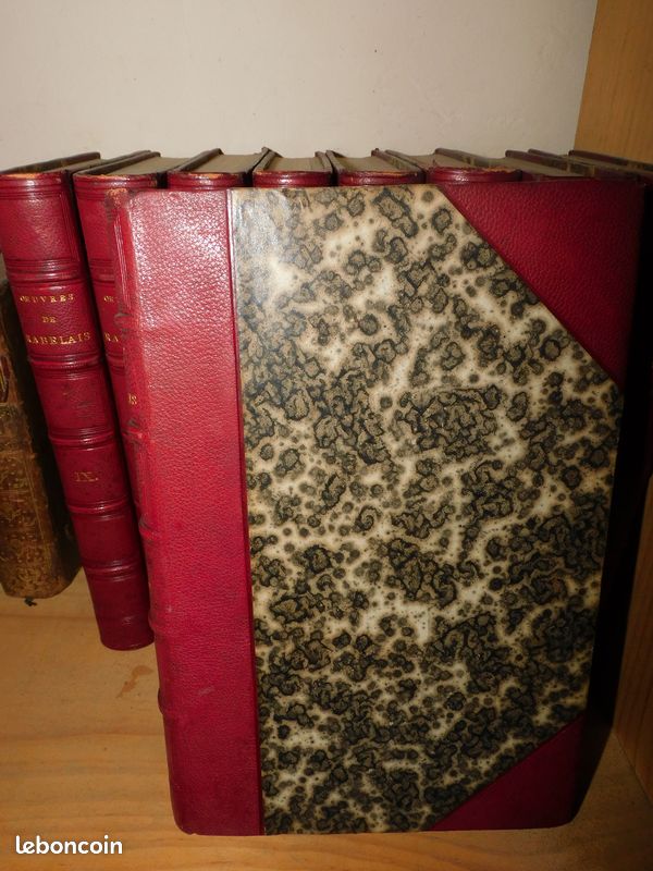 OEUVRES DE RABELAIS EN NEUF VOLUMES, Dalibon 1823 belles reliures gravures Pantagruel Gargantua contes drôlatiques Renaissance (image 3)