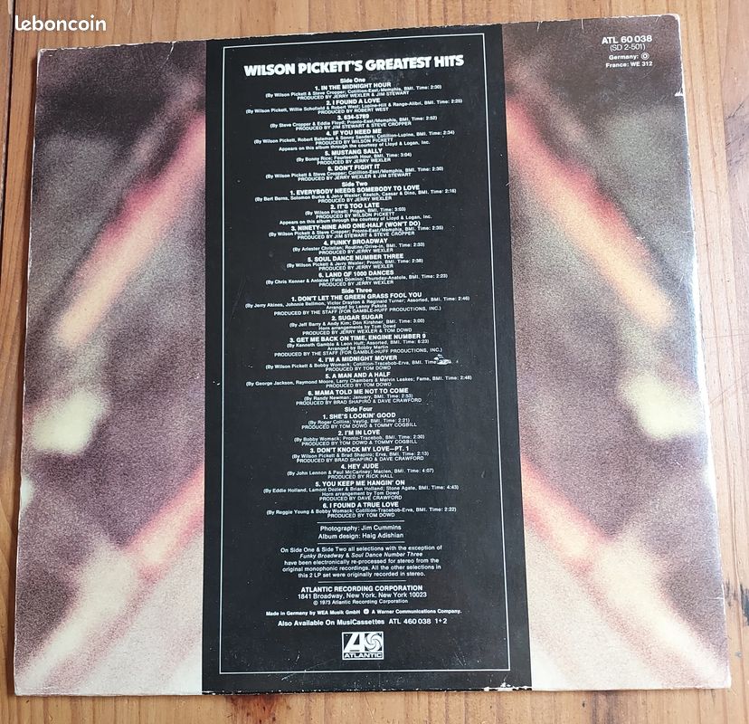 Vinyle Wilson Pickett's Greatest Hits (x2) - Gatefold - Soul/Funk - Atlantic 1973 (image 3)