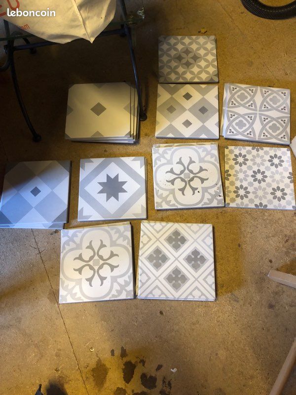Carreaux de ciment GATSBY gris et blanc (image 1)