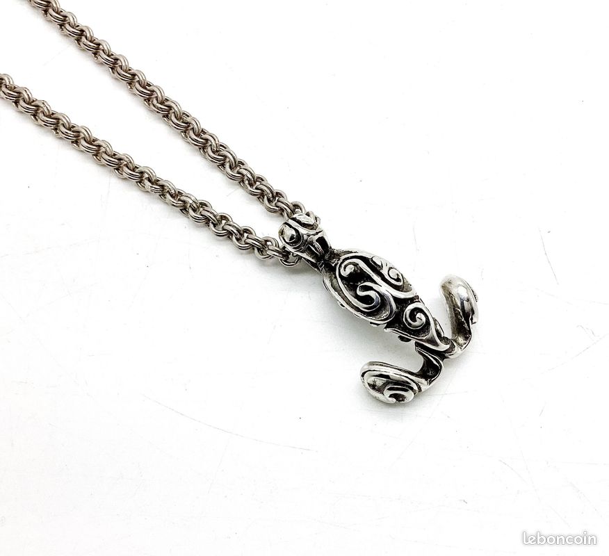 Collier avec pendentif ethnique tribal maori Hawaï métal argenté mixte tortue requin marteau chaîne incluse (image 3)