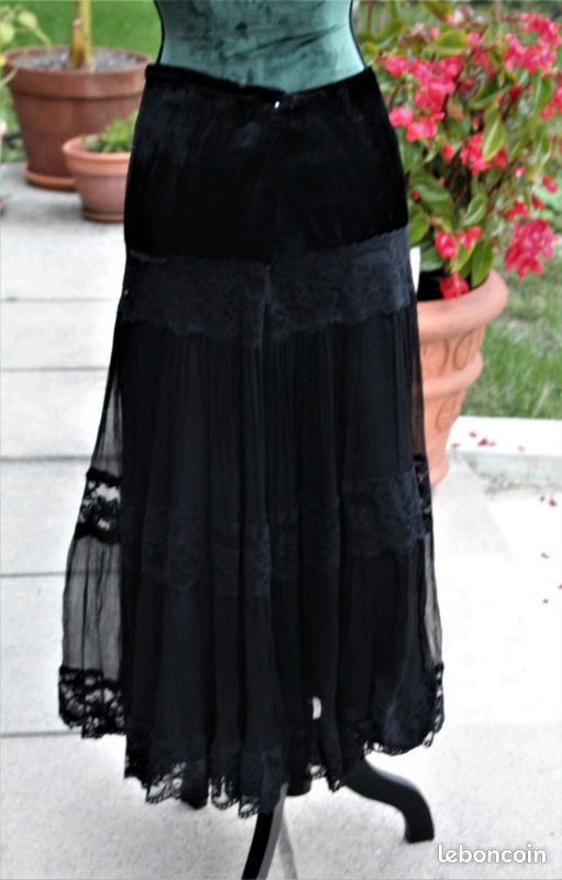 Jupe Longue Jupon Dentelle Noir Jupon En Coton Noir La Redoute