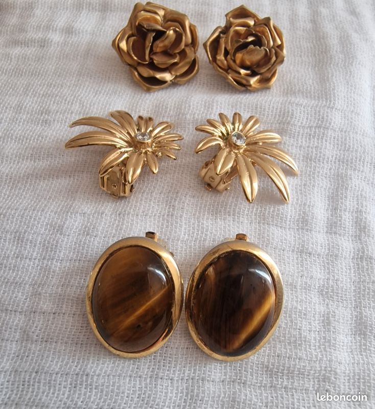 Boucle D'oreille Plaqué Or Flores - Créateur De Bijoux Sylvie Biollu