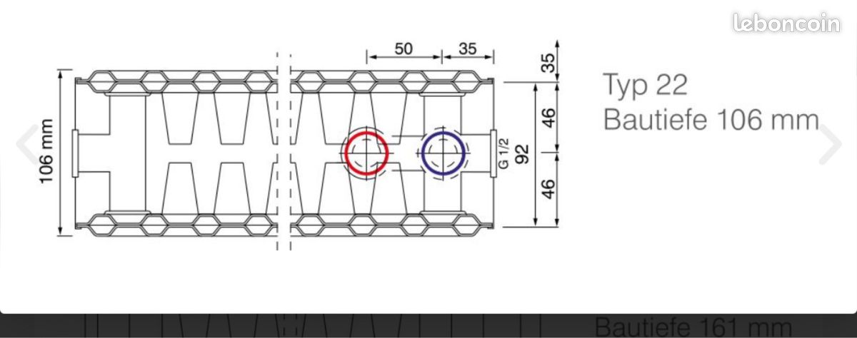 Radiateur acier HM HEIZKORPER type 22 (image 4)