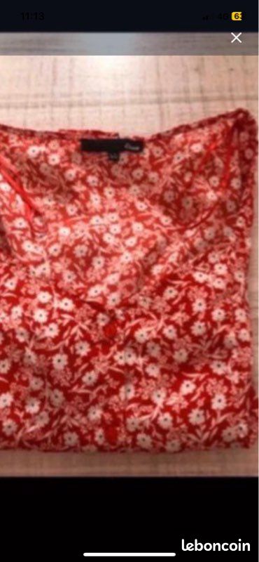 Blouse imprimée fleurs rouge femme T :42 ETAM (image 15)