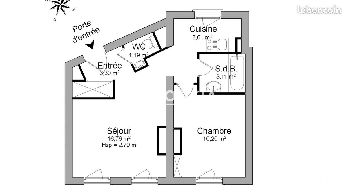 Appartement 2 pièces 38 m² · à Toulouse · 38 m² · 601 €/mois