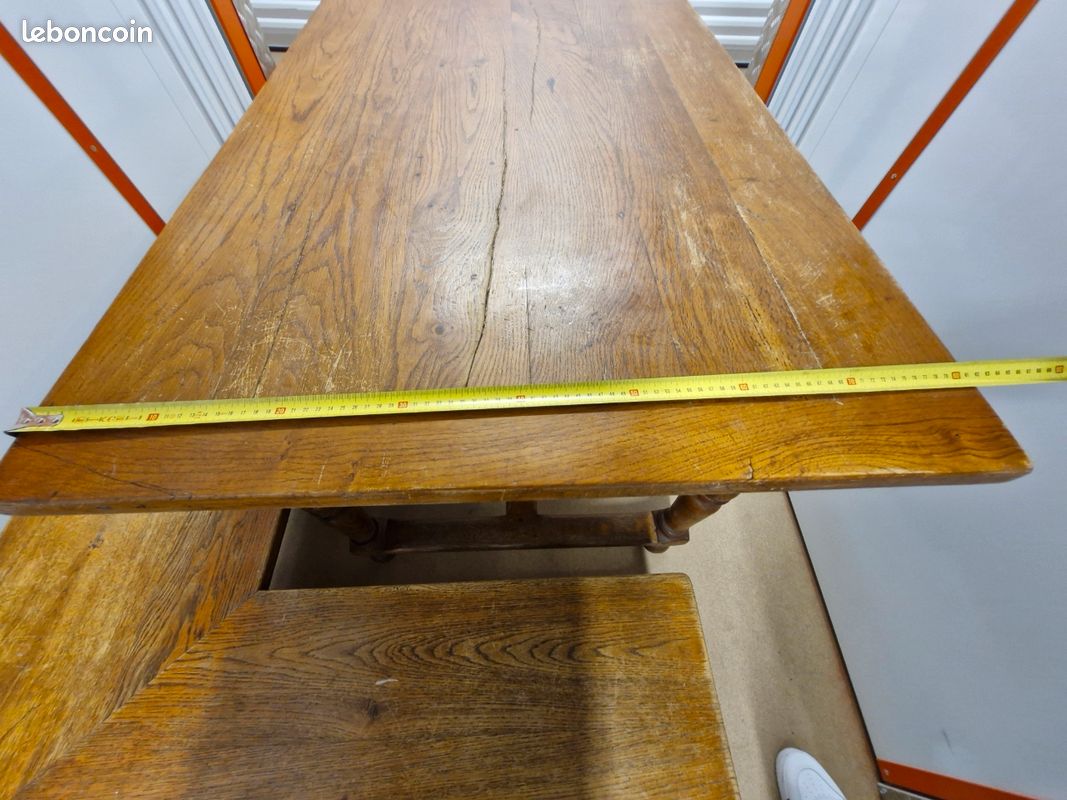 *Trésor d’Artisanat : Banc+Table en Chêne du CHATEAU DE BRIARD – 150 Ans d’Histoire (image 6)
