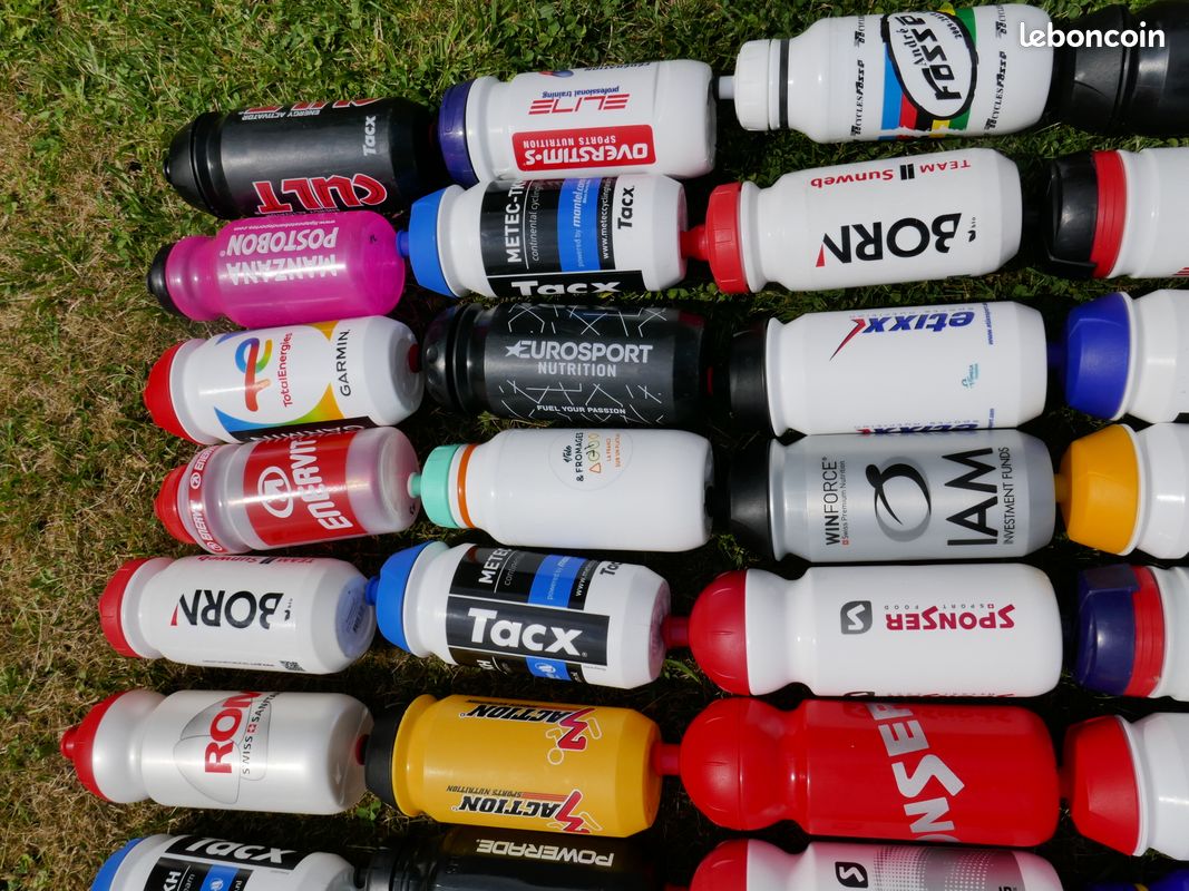 Gourde Velo Vintage ENERVIT MAPEI Rouge Elite - Occasion Très Bon état Gourde Cycliste