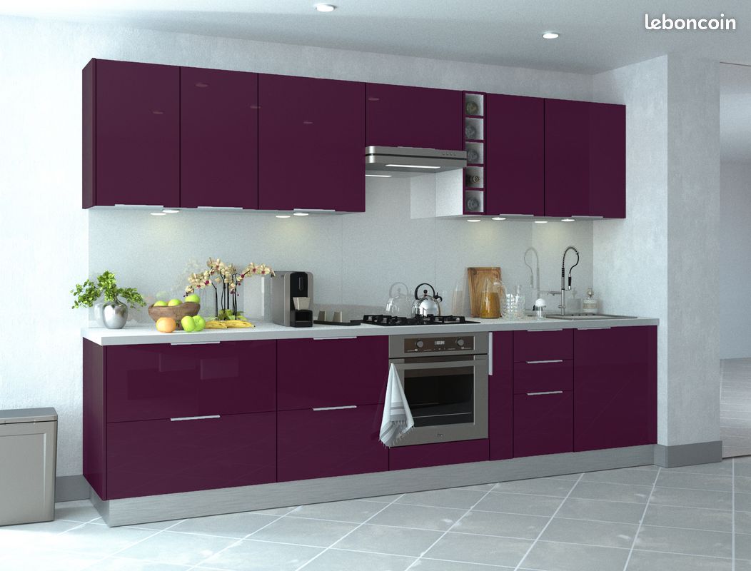 ✅ Meubles de cuisine laqués brillants direct usine pour pas cher ✅ (image 5)