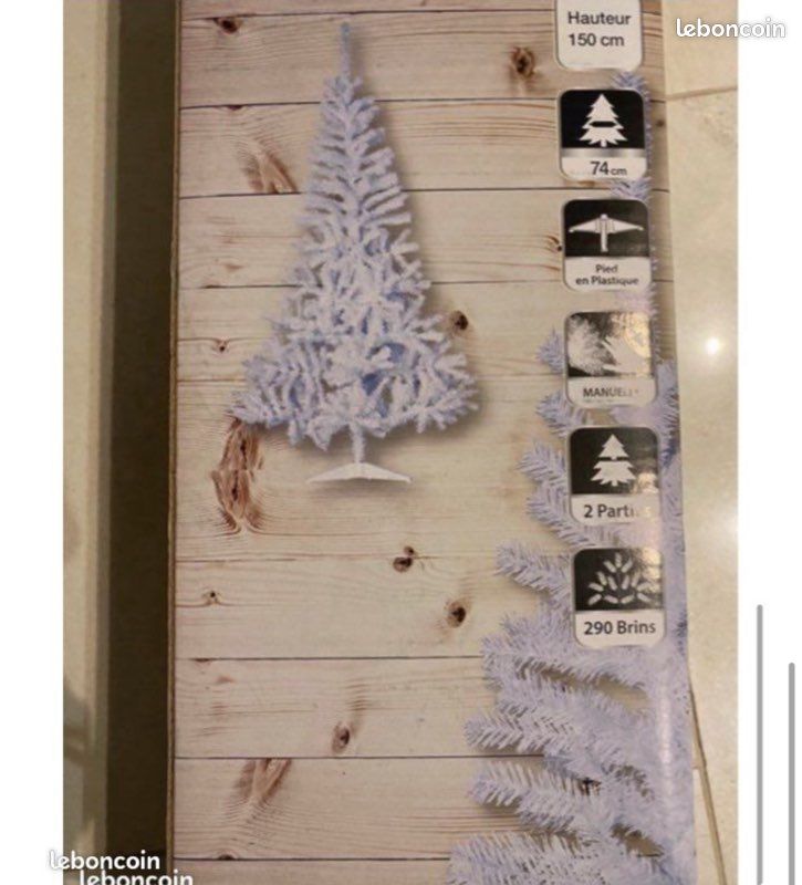 NEUF emballé / Arbre - Sapin de Noel 150 cm enneigé (image 4)