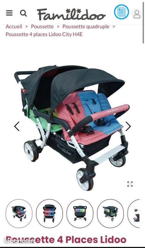 Poussette Multi-enfants Poussette Quadruple Familidoo Lidoo City