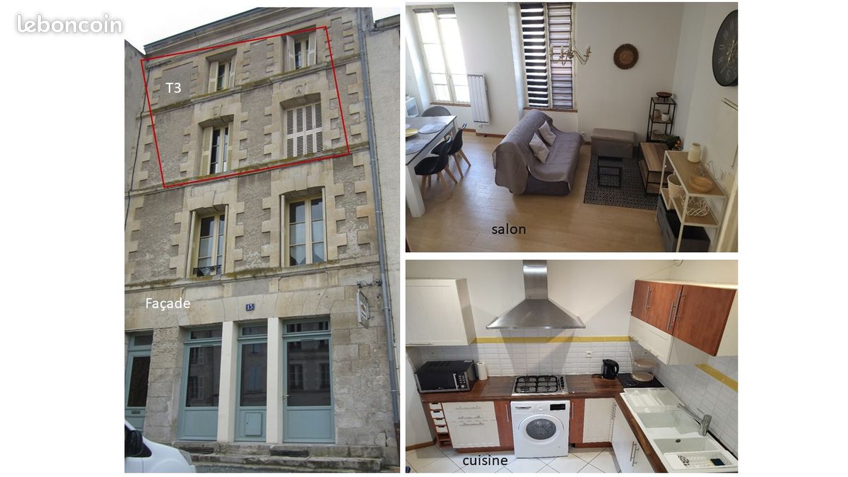 Appartement 3 pièces 53 m² · à Fontenay-le-Comte · 53 m² · 670 €/mois