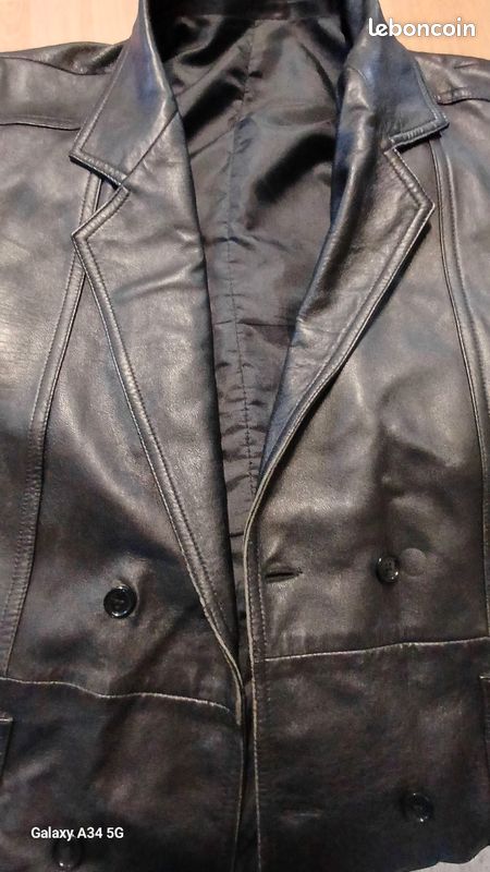 Veste Combo En Daim Et Tricot Extensible DKNY - Taille L - Noir - Neuf Avec étiquettes