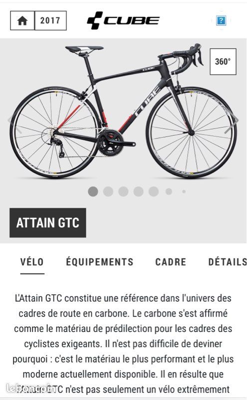 Cube Attain C Bike VÃ©lo Taille Pour Velo Route Vends Vélo Route