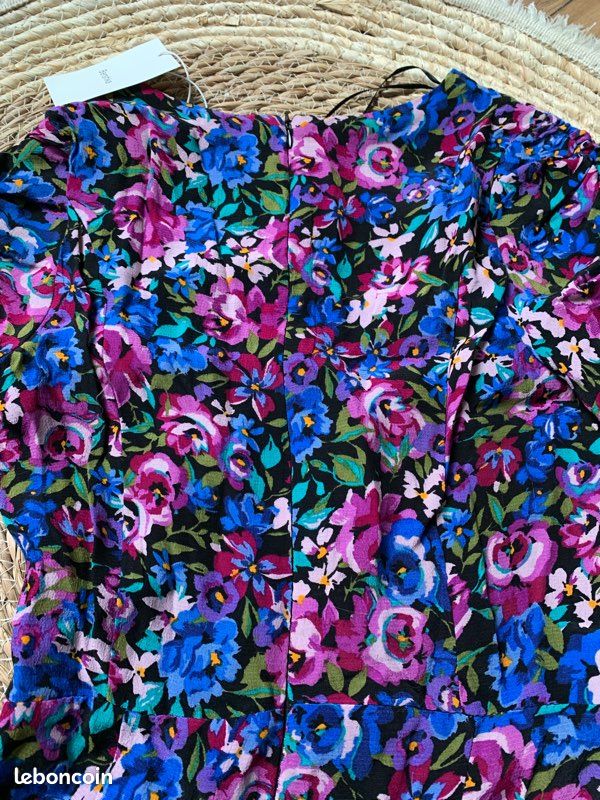 Jupe Longue Bershka Fleurie Multicolore - Taille 12 - Occasion Parfait état