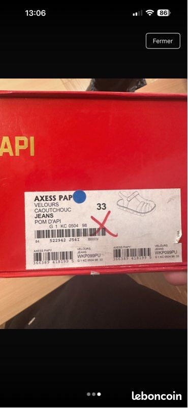 Sandales Pom d’Api taille 33 (image 3)