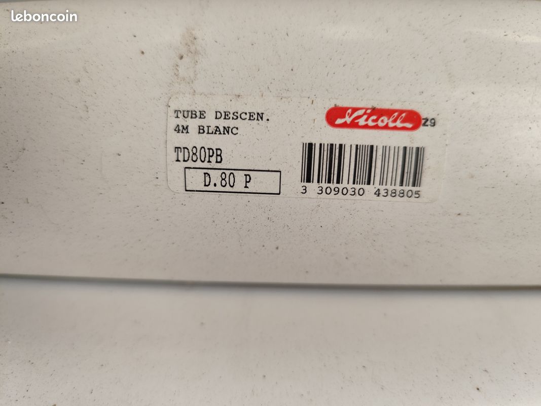 Tube pvc 80 blanc (image 3)