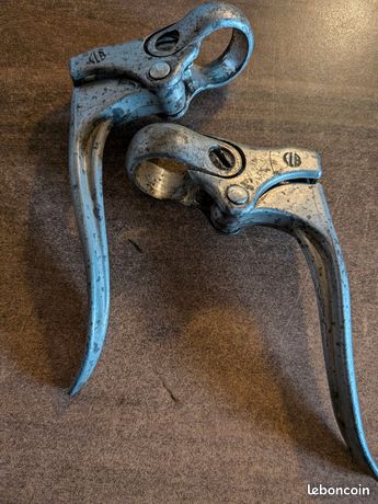 Levier De Frein CROBER Aluminium Pour Vélo Vintage Français - Argenté, Occasion Bon état