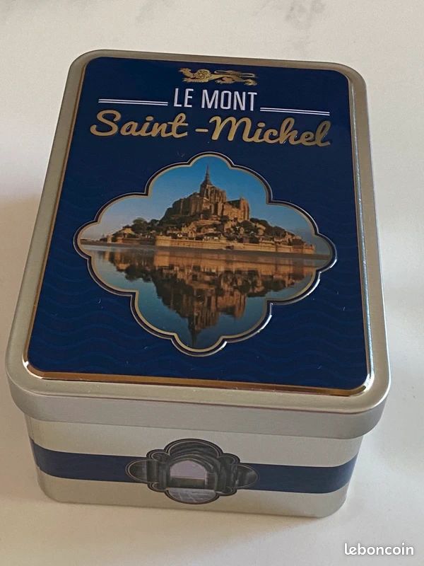 Boîte En Métal Mont Saint Michel - Décoration Cathédrale France 11x18,5x5,5 Cm - Rangement Pratique Et Élégant