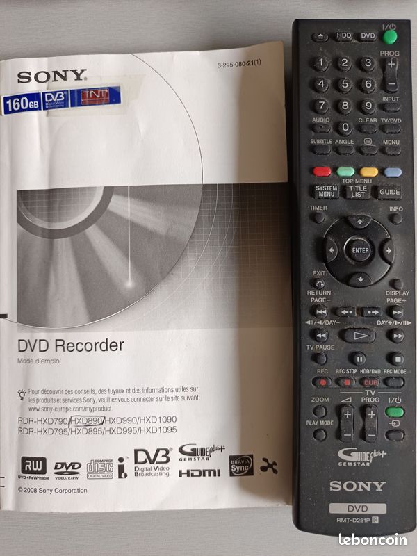 Lecteur enregistreur DVD Sony HXD 890 (image 3)