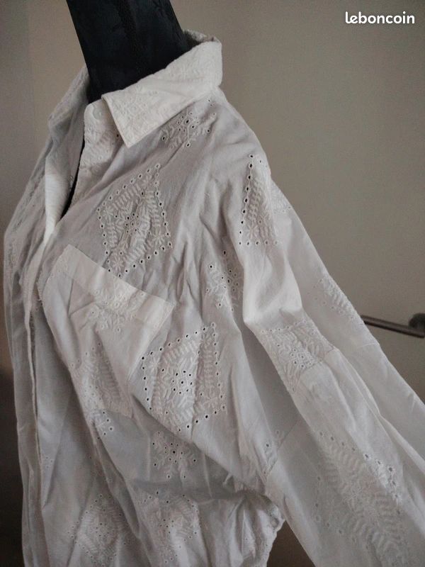 Chemise broderies anglaises neuve Damart 46/48 (image 7)