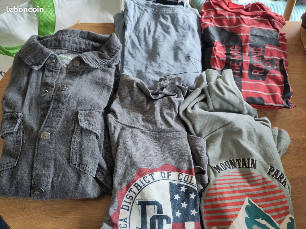 4 tshirt manche longue+ 1 chemise garçon 8 ans (image 1)