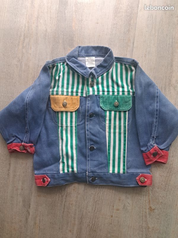 Veste en Jean colorée - TAILLE 12MOIS - TRÈS BON ÉTAT- 100% COTON (image 2)