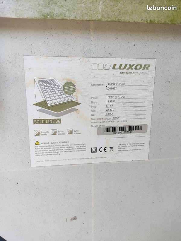 Panneau solaire 160w 1000v (image 2)