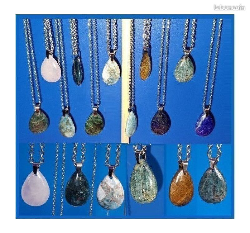 MESPIERRES - Bijoux - Pendentif en Apatite - Pierre naturelle 2.5cm B_308 (image 1)