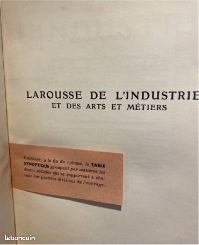 Livre Larousse de l’industrie et des arts et métiers (image 5)