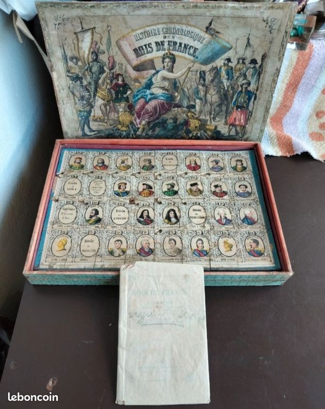 Puzzle Ancien - Chronologie Des Rois De France (vers 1848) - Jeu Vintage France