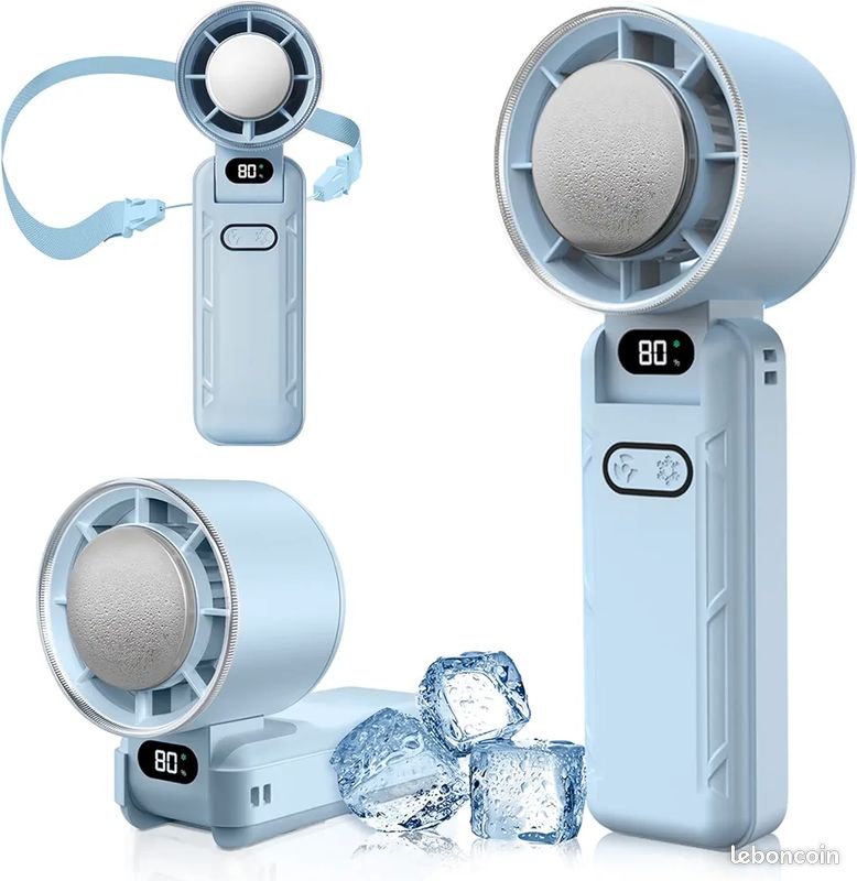 Ventilateur De Poche Portable Turbo Avec Batterie 3600mAh, 100 Vitesses Reglables Ideal Pour Les Voyages Plage Bureau Et Ete 96551862