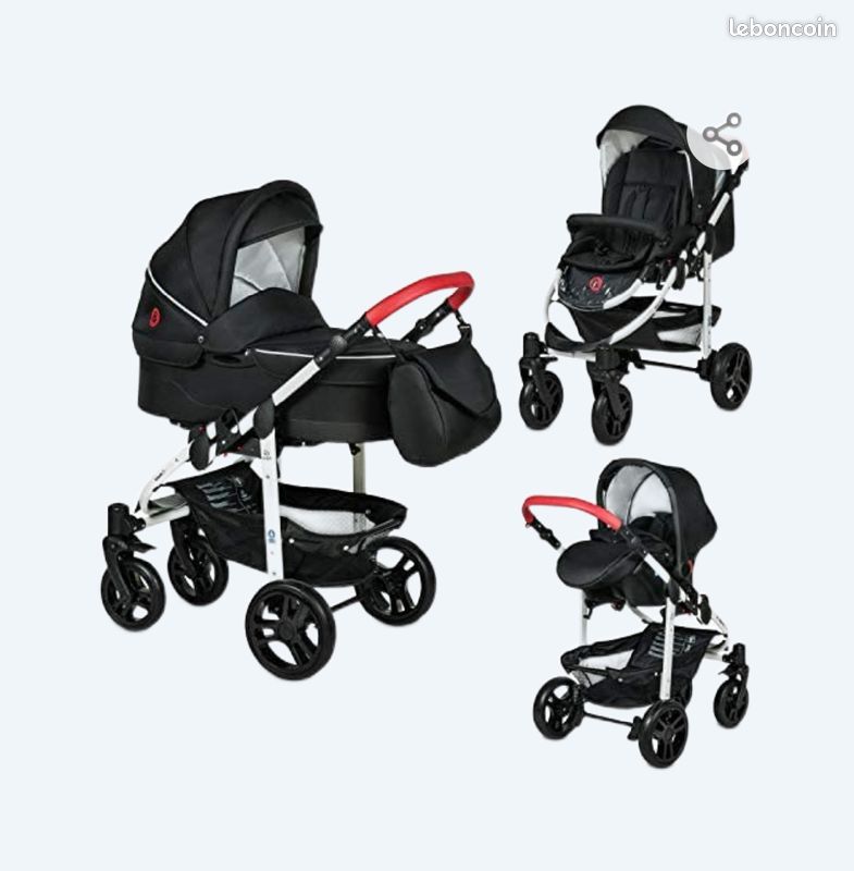 Poussette bébé 3 en un cosy, siège auto (image 1)