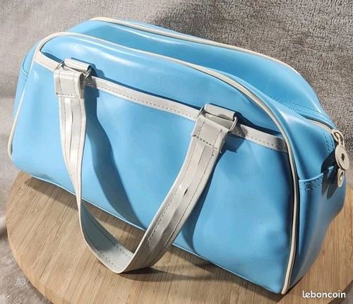 Sac A Main Blanc Claire Et Blanc 2 Poignée Vintage 2 pochettes Cuir ?? (image 5)