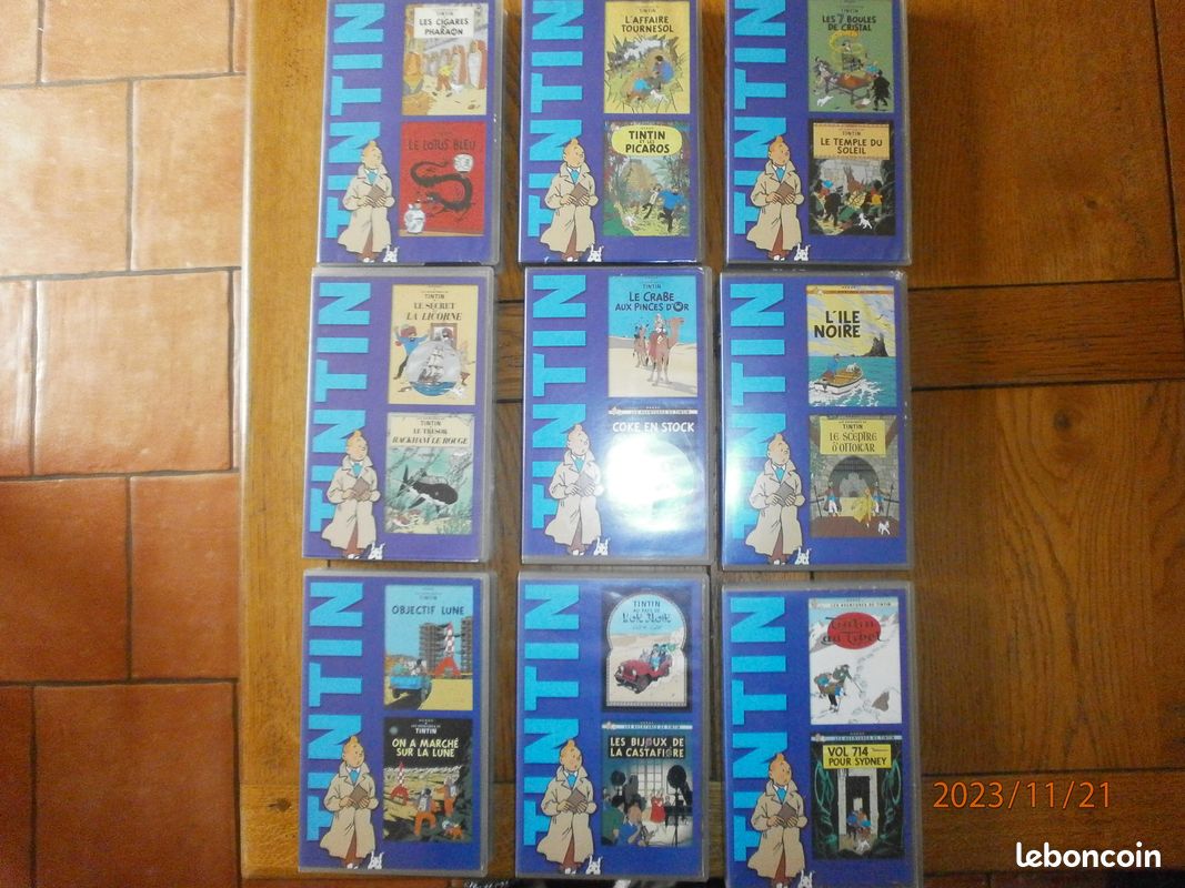 9 Cassettes VHS "TINTIN" (image 1)