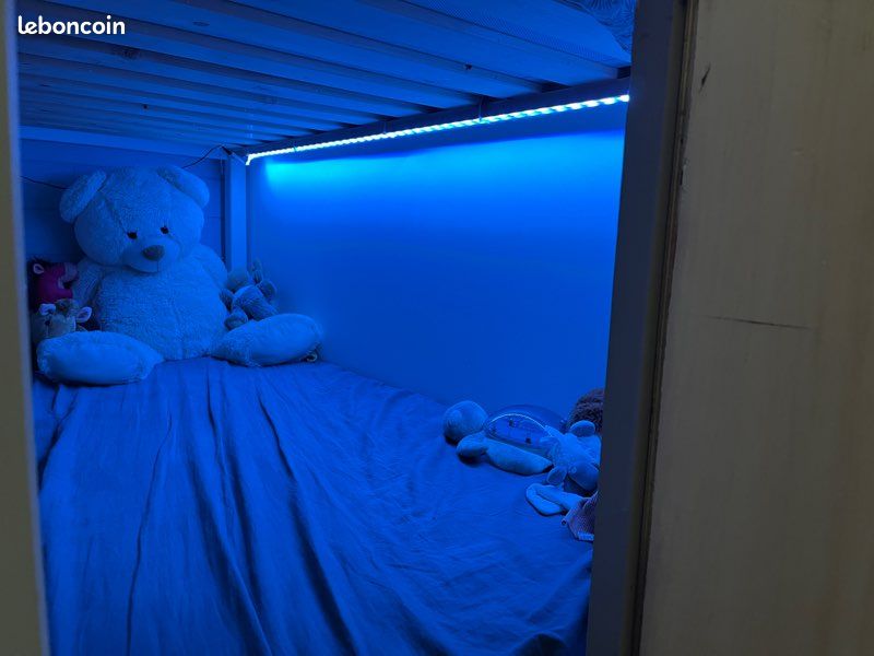 Lit Mezzanine Enfant (90x190) avec Matelas Neuf, Cabane Secrète (image 7)