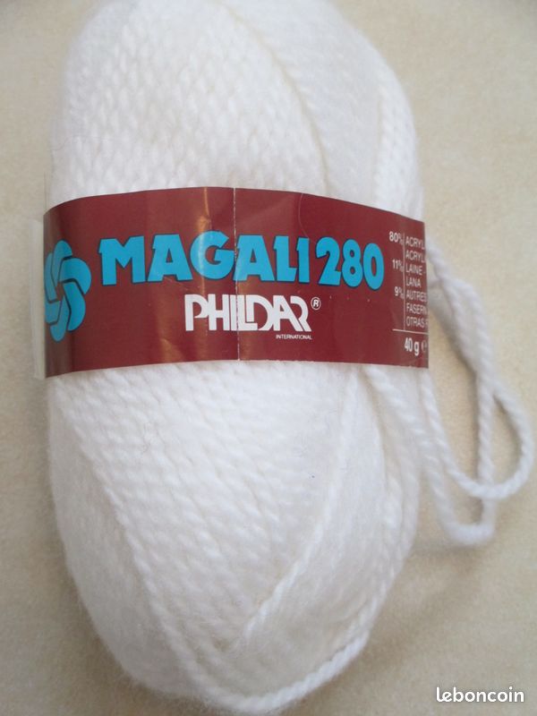 Pelote de laine Blanche Phildar Magali 280 (image 1)