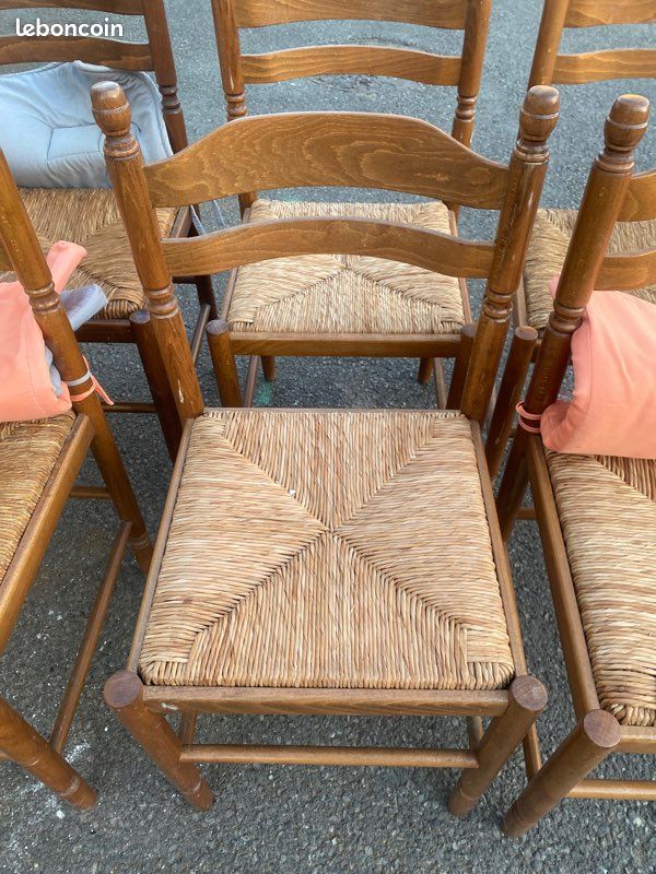 Lot de 6 chaîses paille simple (image 3)