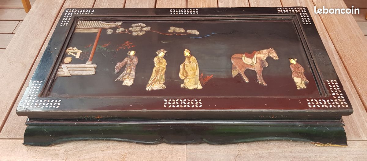 Table basse de style chinois (coromandel / laque de style Shanhai) – (1950-1980) (image 16)